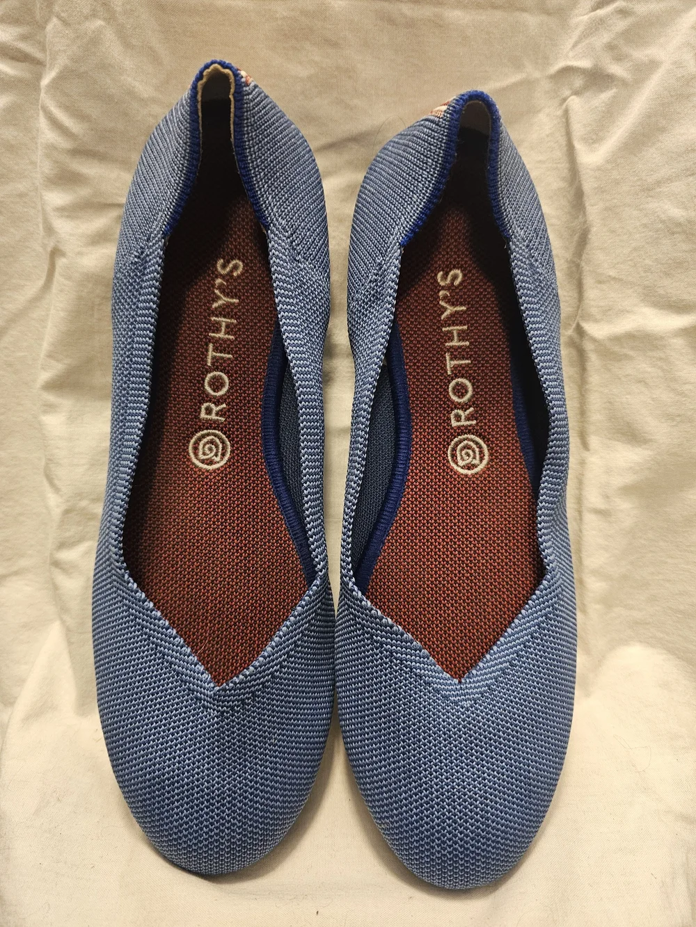 Rothy's Women's Blue Mini Striped Knit Ballet Flats